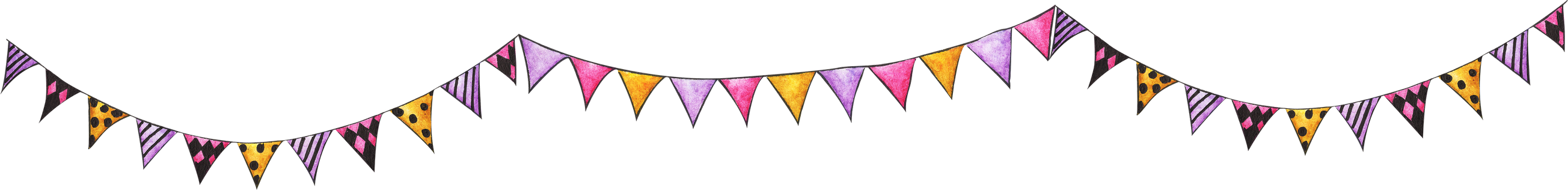 Colorful Party Bunting Flag Watercolor Drawin.